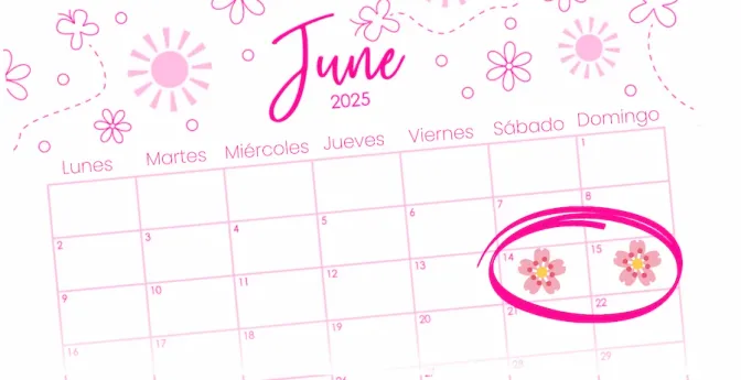 Calendario con la fecha del evento Lola Lolita Land 14 y 15 de junio de 2025